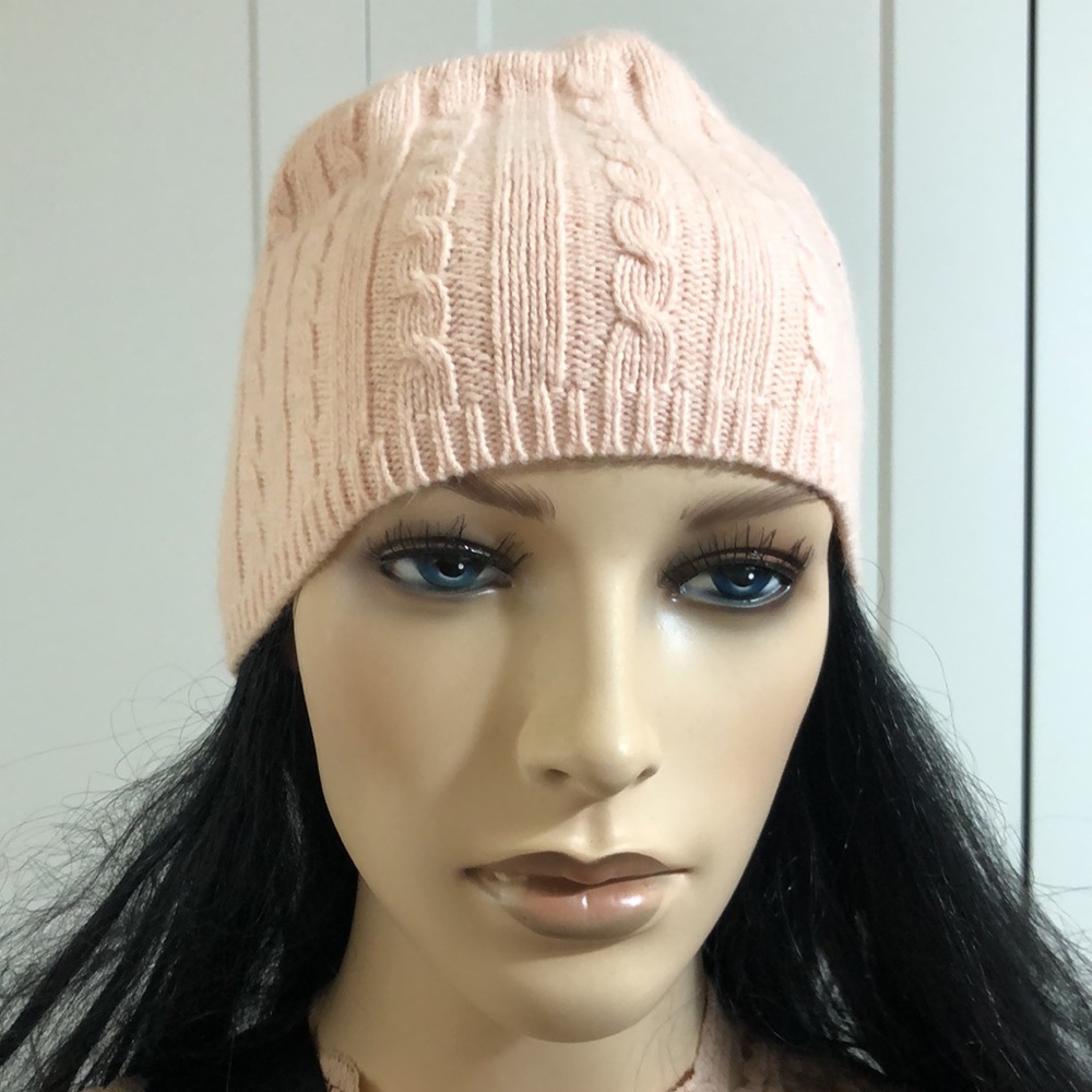 Lauren Ralph Lauren Soft Pink Cable Knit Beannie Hat